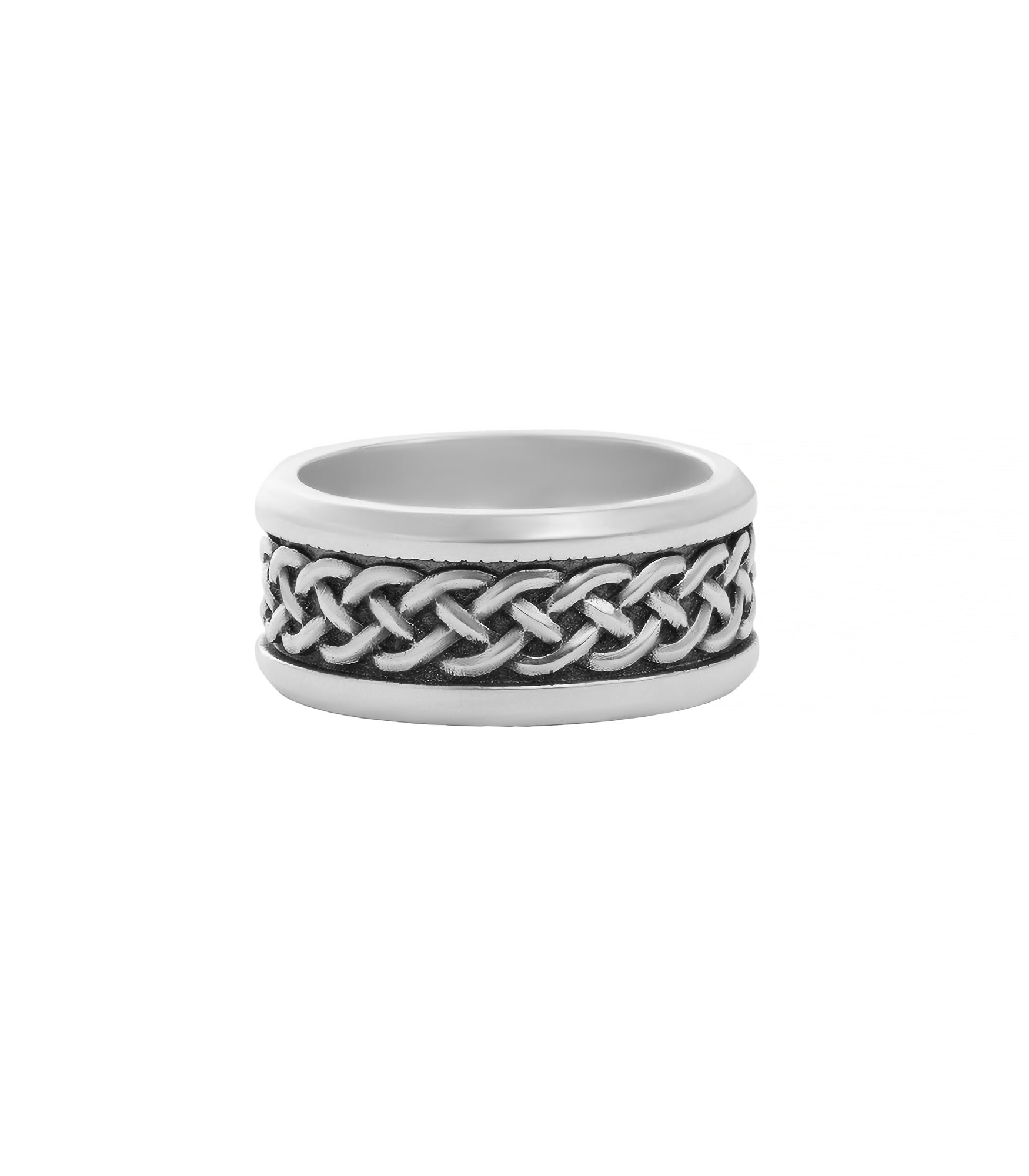 Wide Celtic Wedding Ring Irish Knots Oxidized Surface