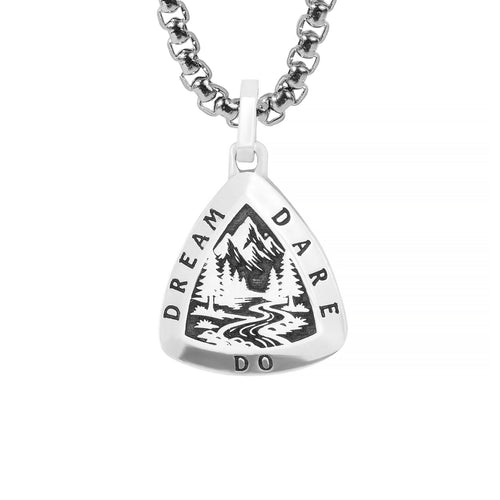Mountains & Forest Motivational Necklace Dream Dare Do