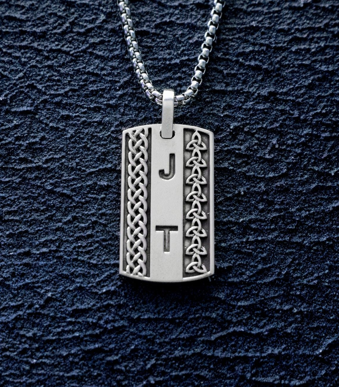 Irish Knot Initial Necklace for Him Celtic Themed