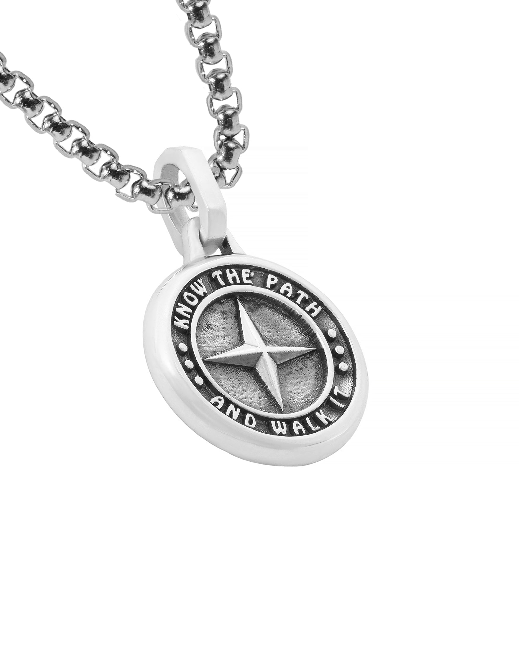 Guiding Star Motivational Disc Necklace with Message