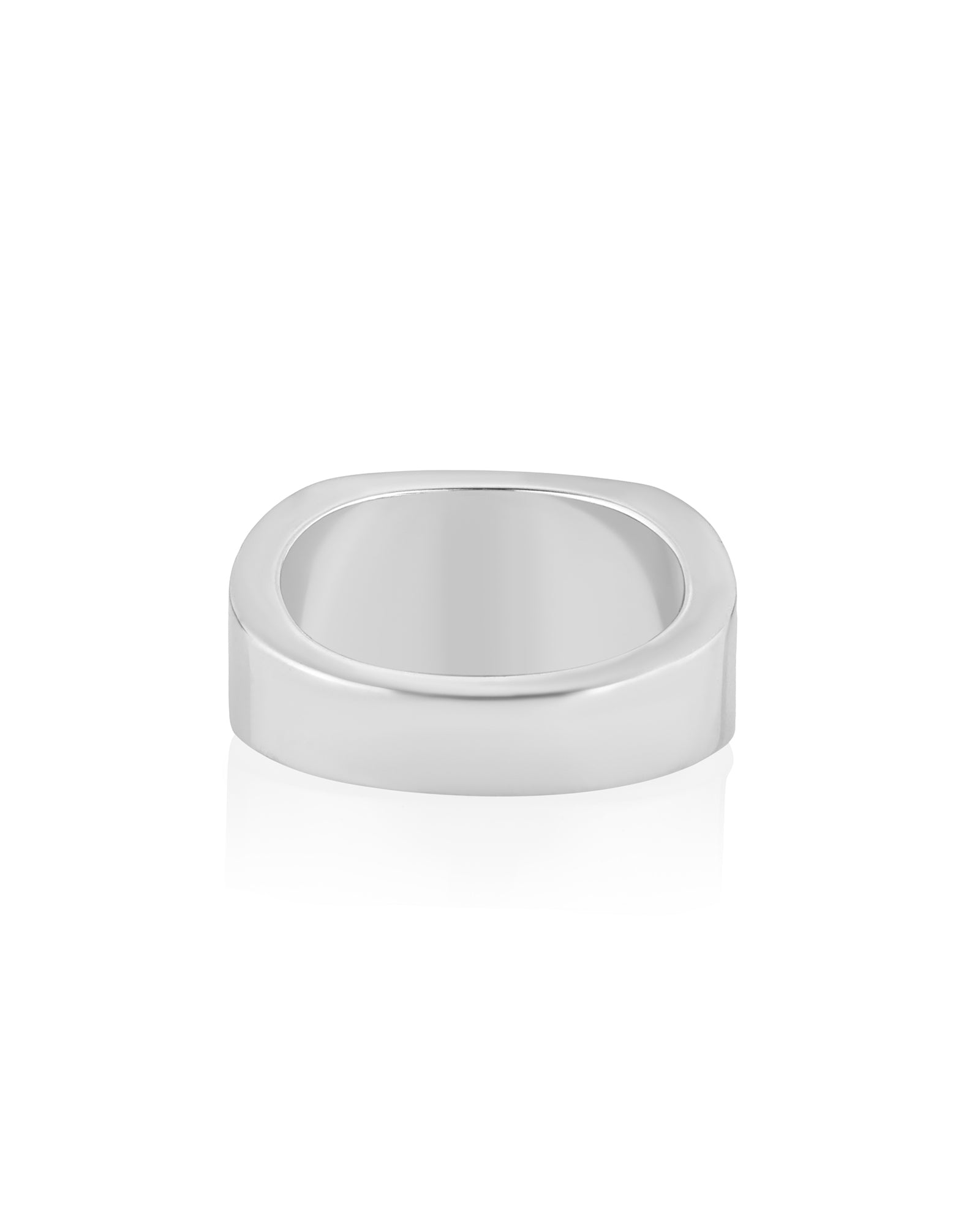 Blue Sapphires Signet Ring Rectangle Geometric Design