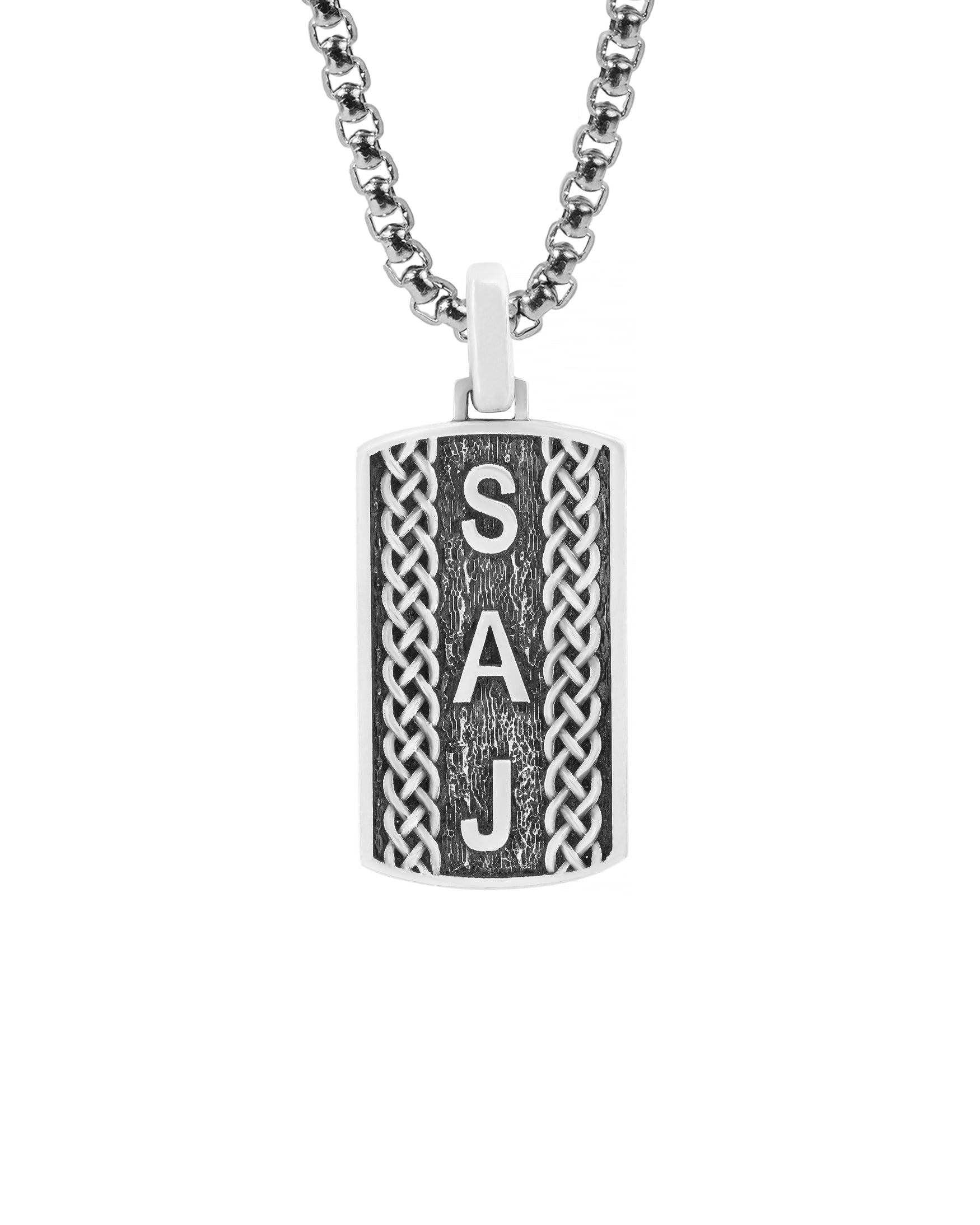 Personalized Initials Necklace with Celtic Knots Silver