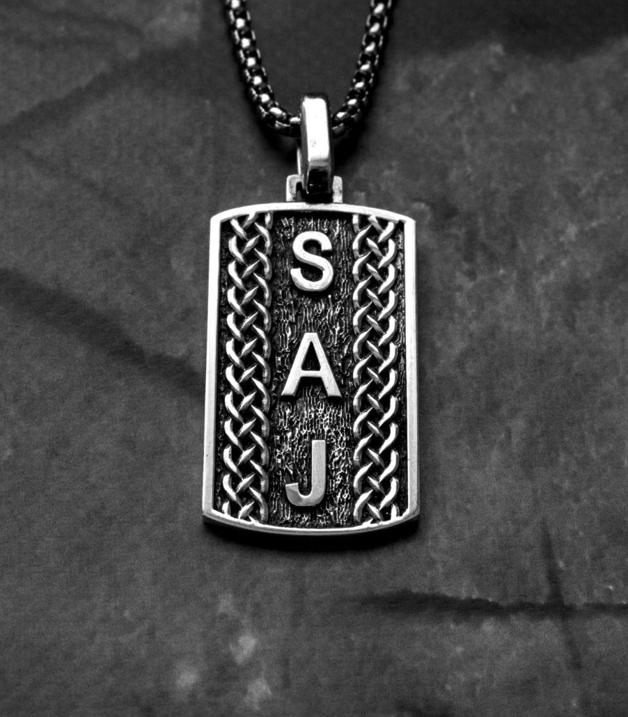 Personalized Initials Necklace with Celtic Knots Silver