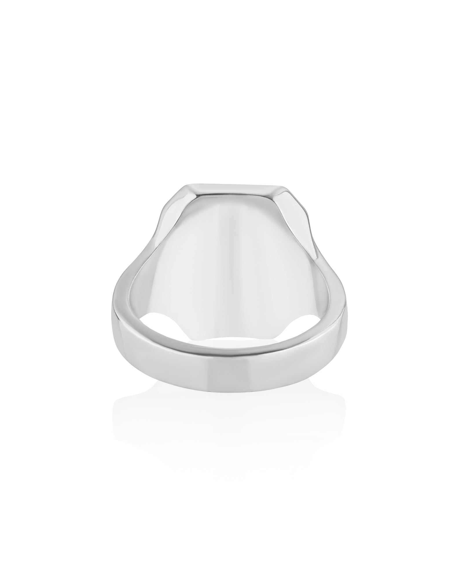 Gothic Signet Ring with Cranium Octagon Shape Silver