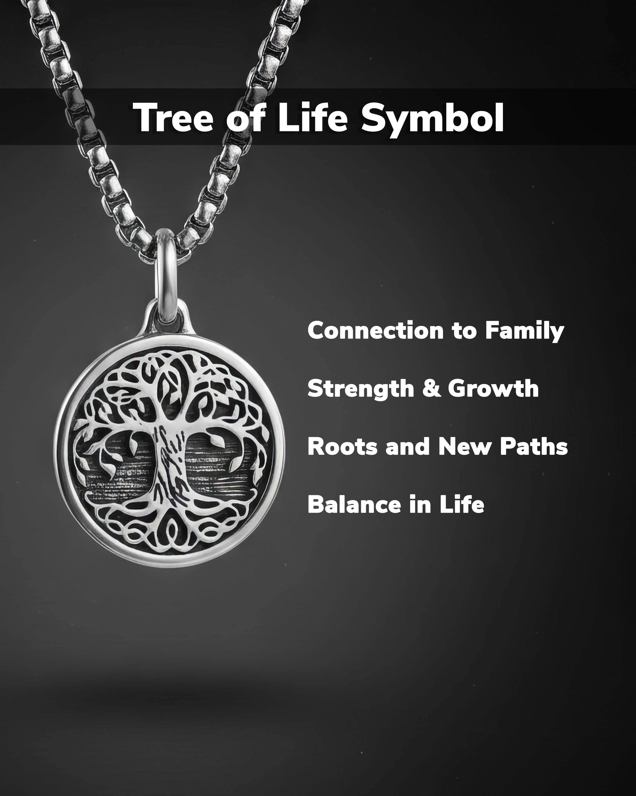 Engraved Family Tree Necklace Amulet Silver 925