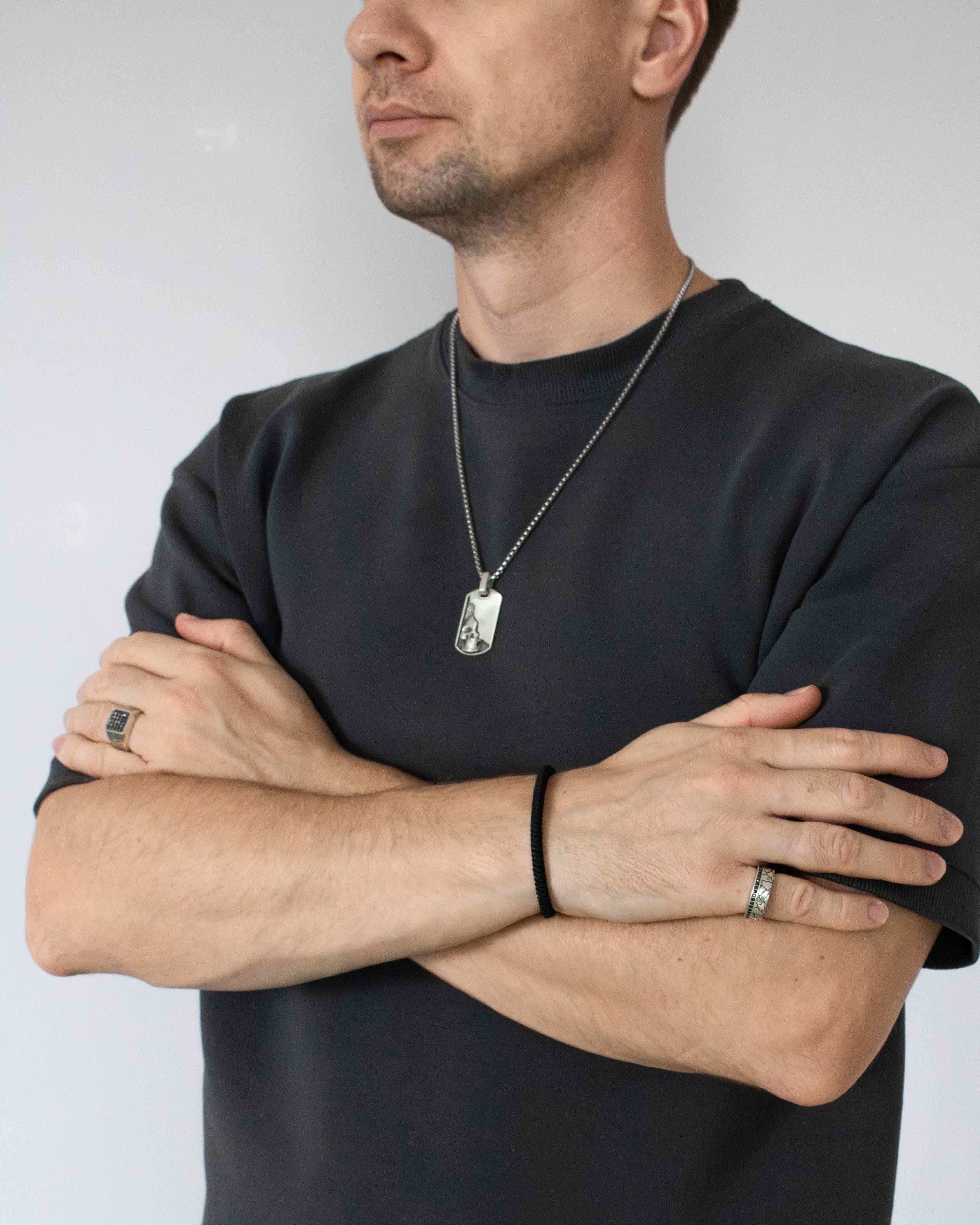 Cranium Necklace Pendant for Men Memento Mori Gift