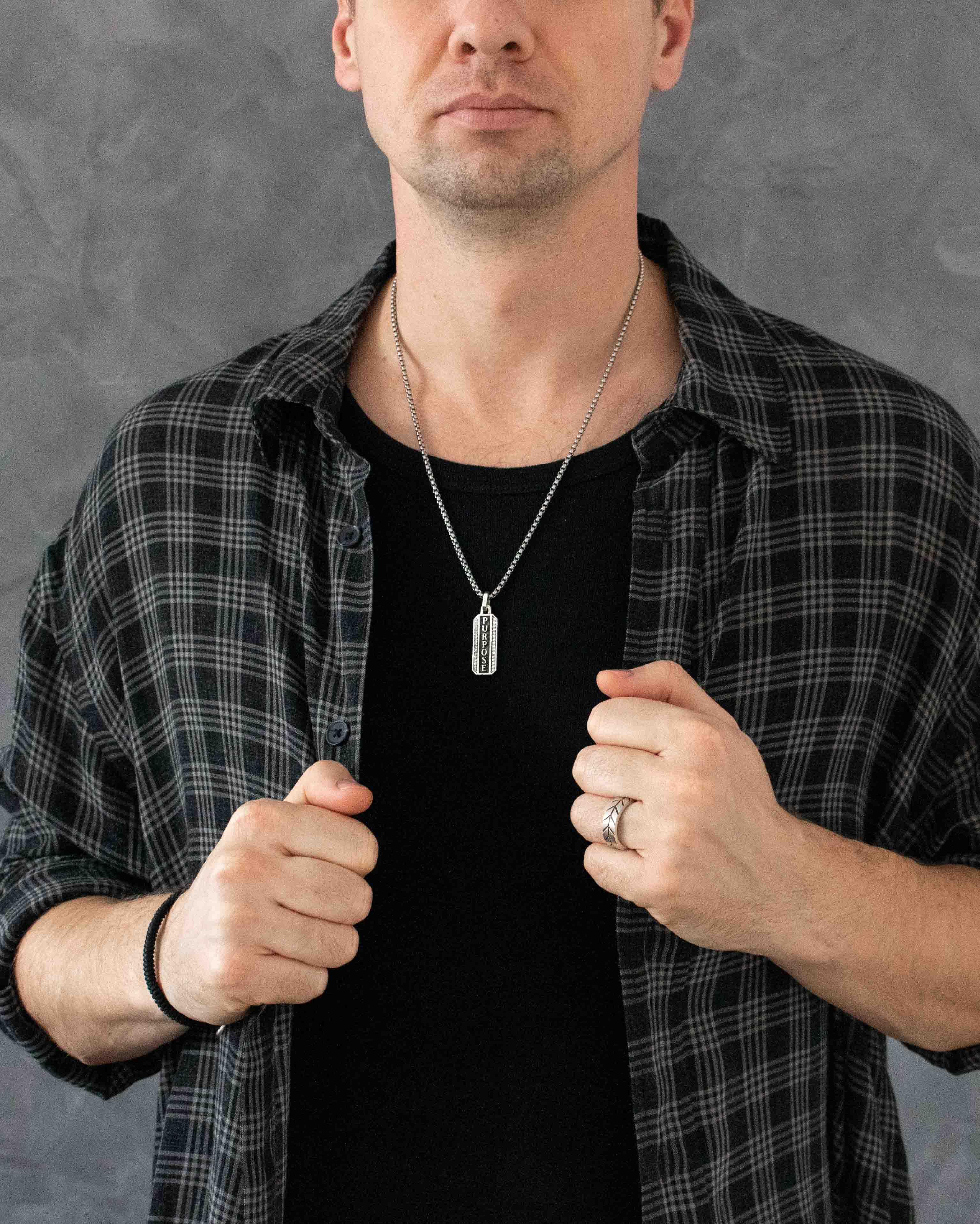 PURPOSE Silver Necklace Motivational Message & Diamonds