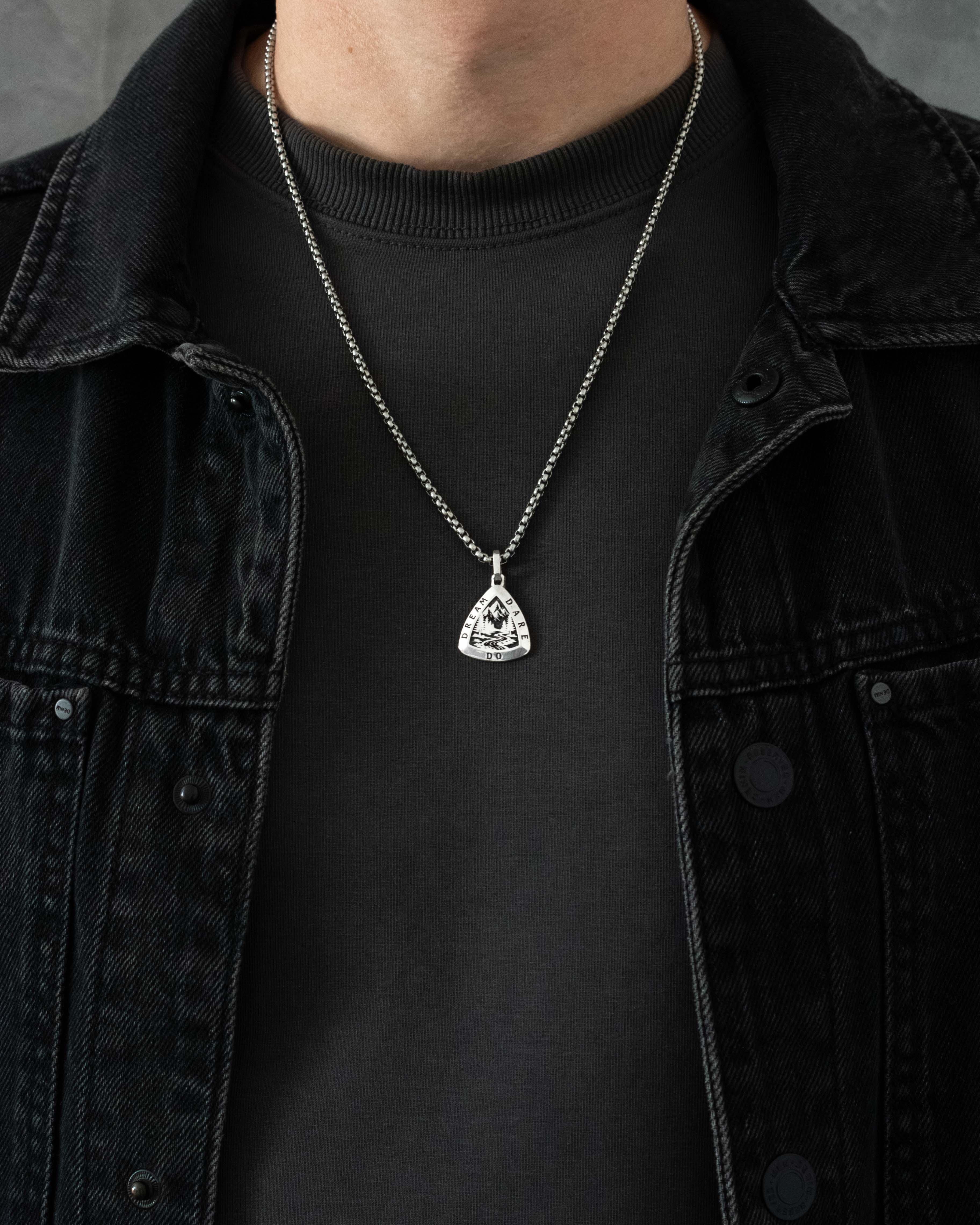Mountains & Forest Motivational Necklace Dream Dare Do