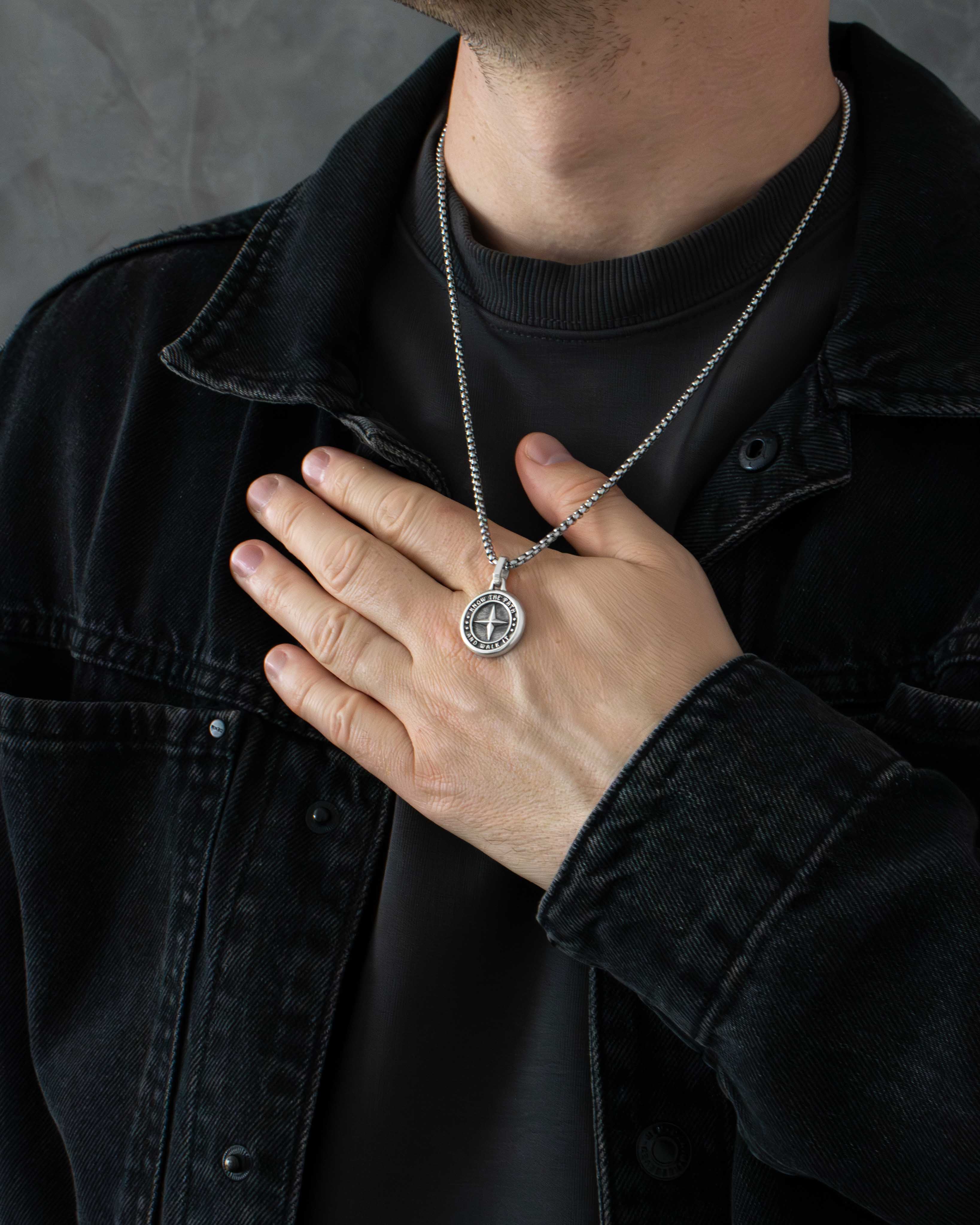 Guiding Star Motivational Disc Necklace with Message