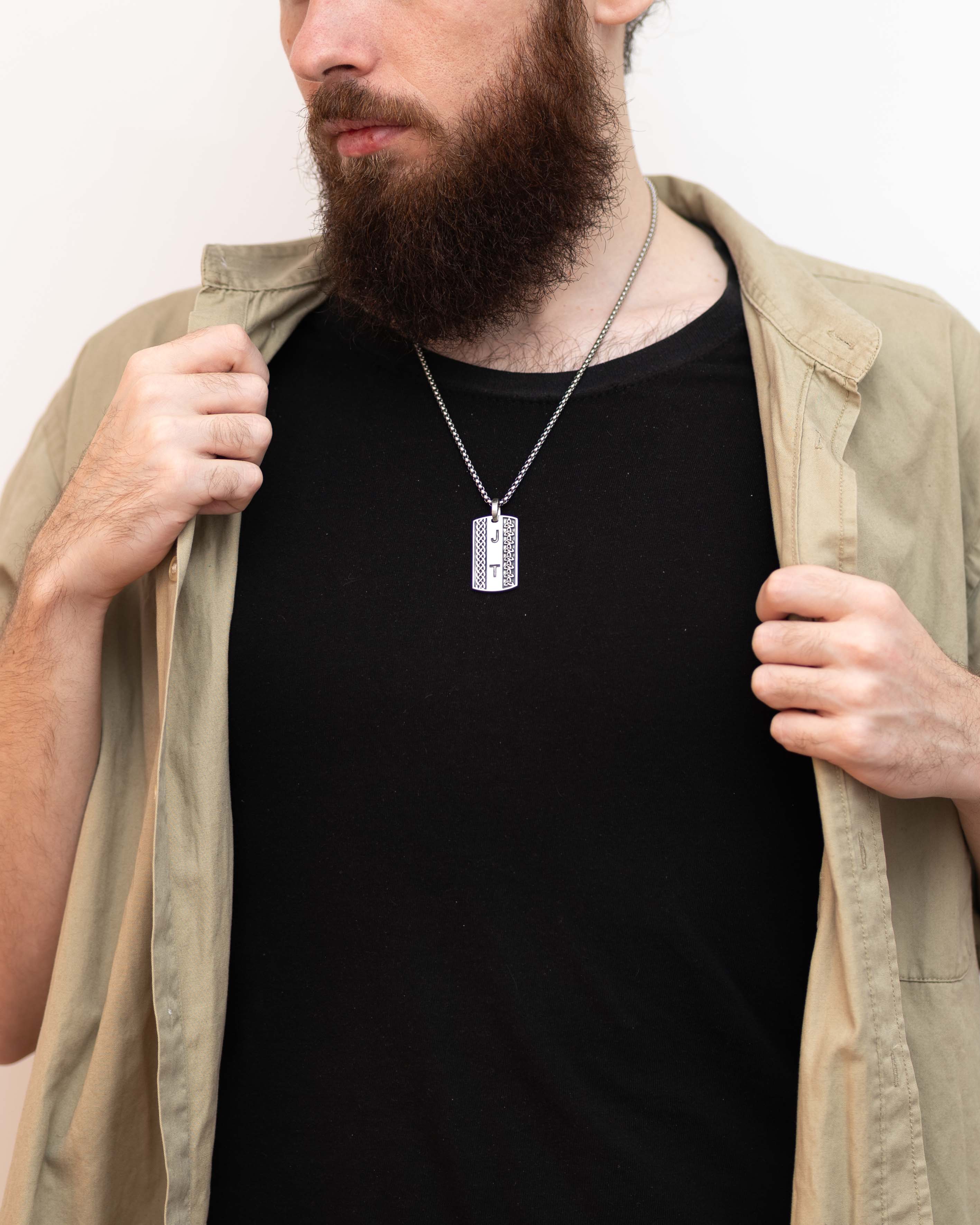 Irish Knot Initial Necklace for Him Celtic Themed